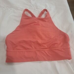 Lululemon High Neck Strappy Back Sports Bra Coral Pink Size 8